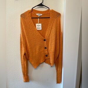 DAVI & DANI Women's Cardigan in Vibrant Orange
